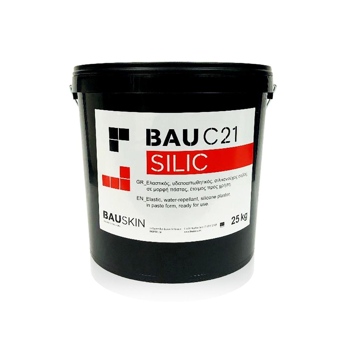 BAU C21 SILIC, σοβάς σε πάστα, 1,0mm F, έγχρωμος 25kg/δοχείο