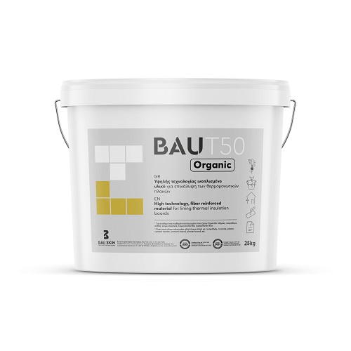 BAU T50 organic, έτοιμος βασικός σοβάς, λευκός, 25kg/δοχείο
