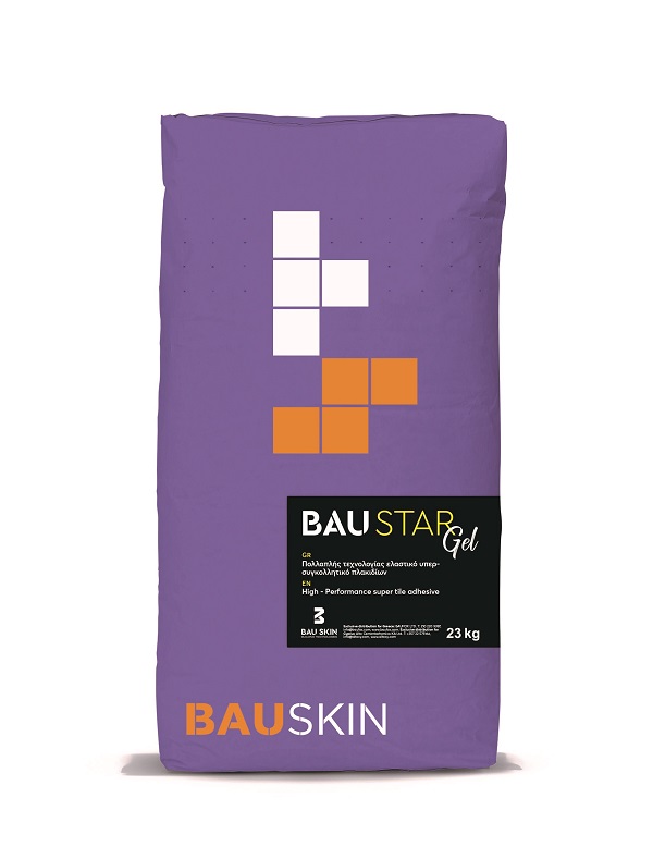 BAU STAR gel, τσιμεντοειδής κόλλα C2TE S1, λευκή, 23kg/σακί