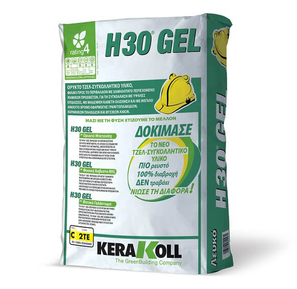 Kerakoll, H30 Gel, τσιμεντοειδής κόλλα C2TE, λευκή, 25kg/σακί