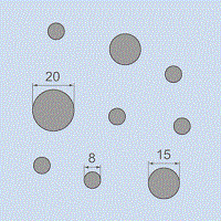Διάτρητη γυψοσανίδα, VF 8/15/20R, ΜΥ, SK, 1200x2000x12,5mm, 2,40m²/τεμ