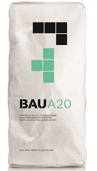 BAU A20, τσιμεντοειδής κόλλα, C1, λευκή, 25kg/σακί