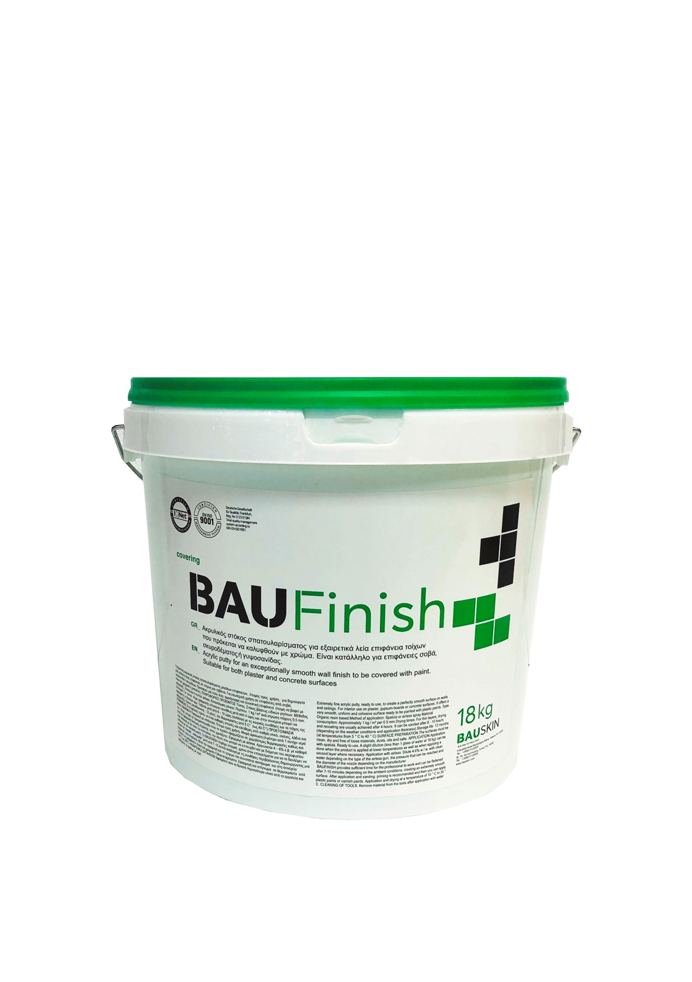 BAU FINISH, έτοιμος στόκος, λευκός, 18kg/δοχείο