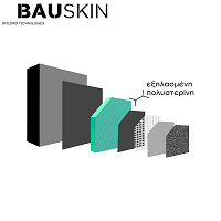 Σύστημα εξ. θερμομόνωσης BAUSKIN EXTERNAL, με FIBRANxps ETICS GF I πάχους 50mm